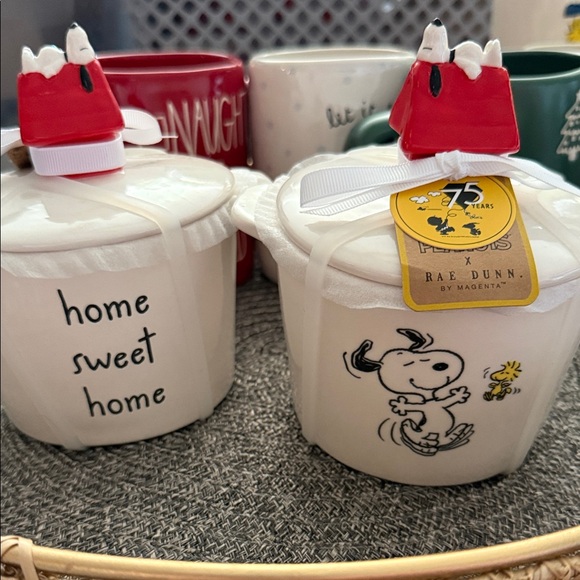 Rae Dunn Snoopy Ceramic Jar with home sweet home - Picture 1 of 5
